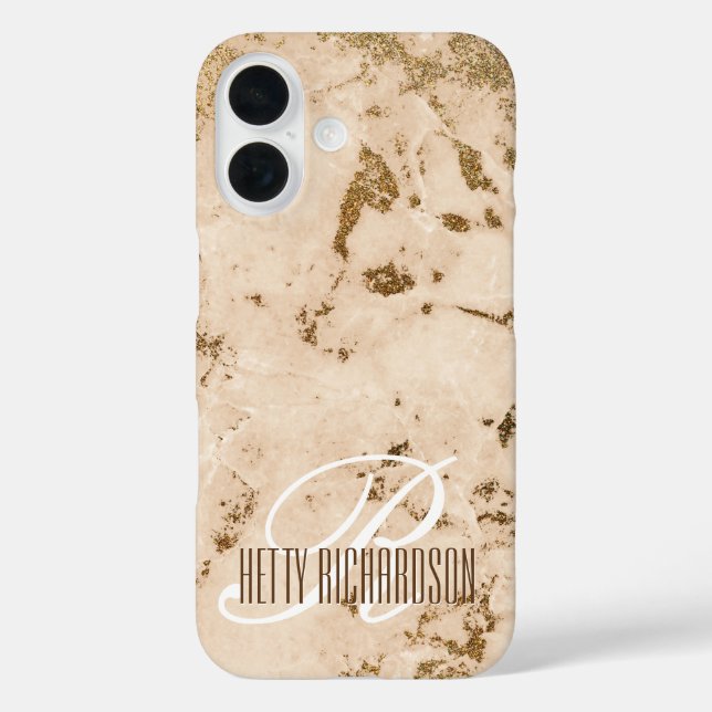 Lachs Rosa Glitzer Marmoreffekt Premium Design Case-Mate iPhone Hülle (Rückseite)