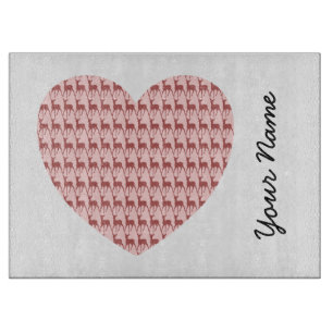 Lachs Rosa Hirsch Personalisierter Name Schneidebrett