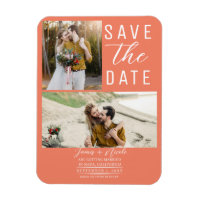 Lachs Rosa Orange 2 Fotos Save the Date Hochzeit