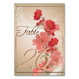 Lachs & Rote Blume/Goldtrimmung Tischnummer