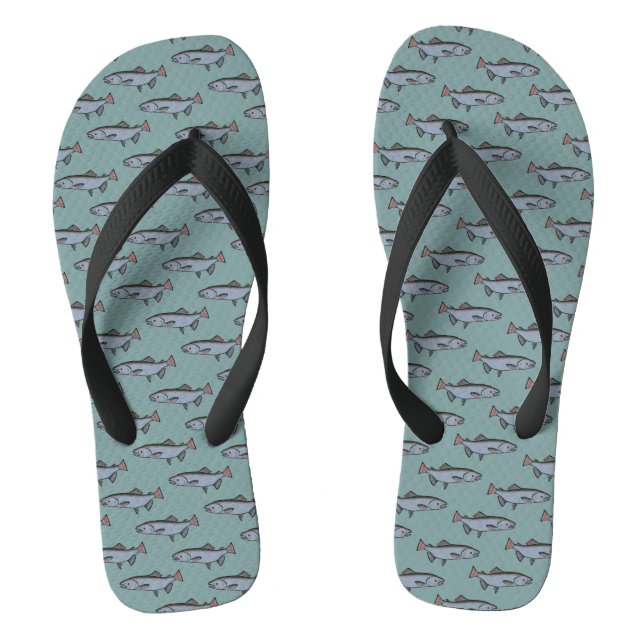 Lachs Schwimmmuster PNW Fischen Natur Flip Flops (Fußbett)