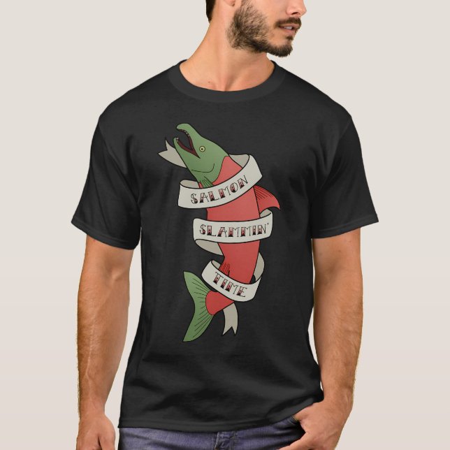 Lachs-Slammin'-Zeit T-Shirt (Vorderseite)