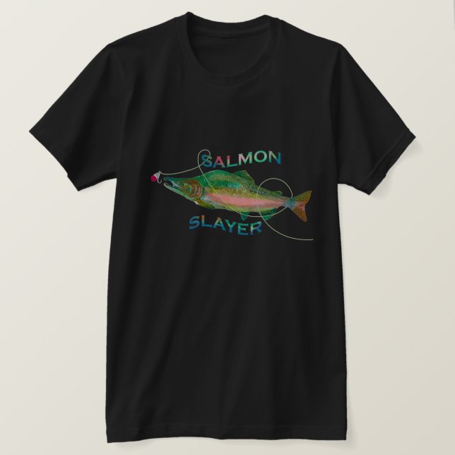 Lachs Slayer Fisherman's T - Shirt (Design vorne)