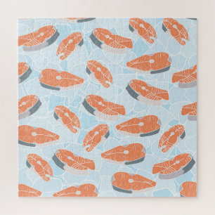 Lachs Steak Ice Vintage Textur Puzzle