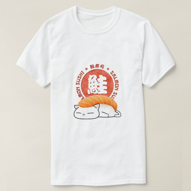 Lachs Sushi Cat T-Shirt (Design vorne)
