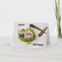 Lachs Sushi Rolls Birthday Card