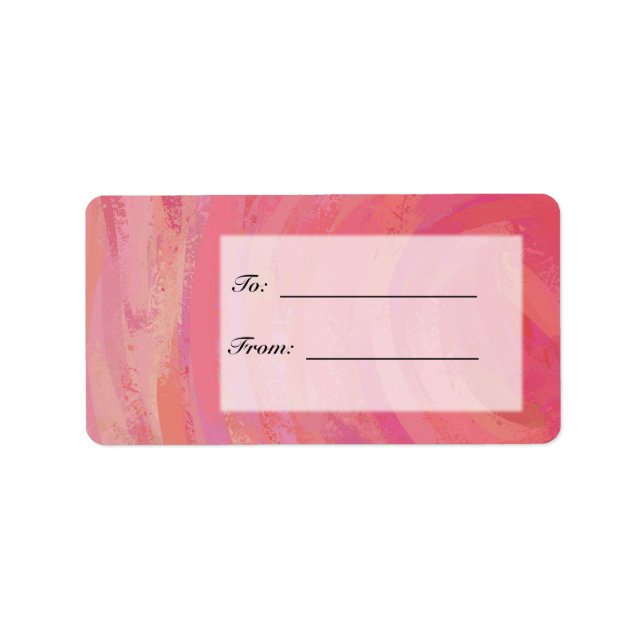 Lachs Swirl und schwarzes Party Adressaufkleber (Vorne)