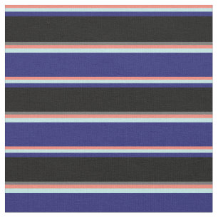 Lachs, Türkis, Midnight Blue, Black & Dim Grau Stoff