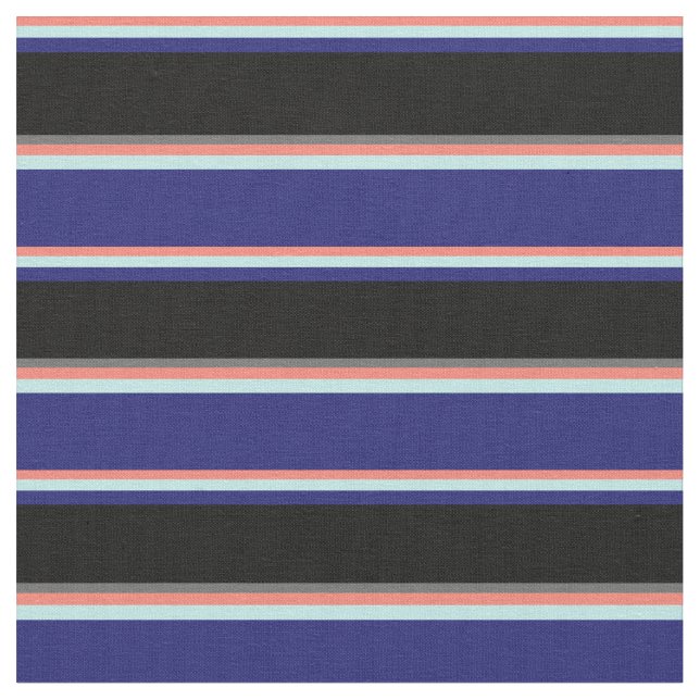 Lachs, Türkis, Midnight Blue, Black & Dim Grau Stoff (Nahaufnahme)