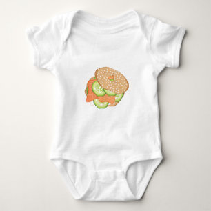 Lachs u. Bagel Baby Strampler