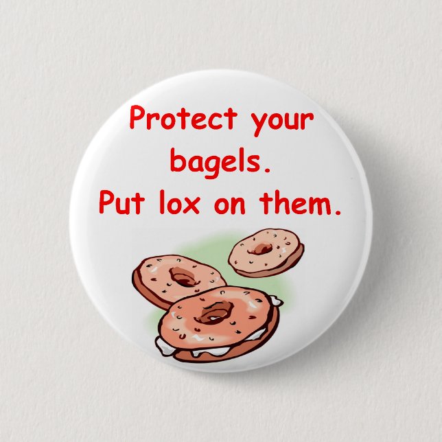 Lachs und Bagel Button (Vorderseite)