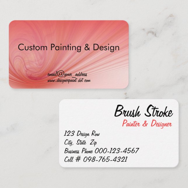 Lachs und rote Rennen Visitenkarte (Vorne/Hinten)