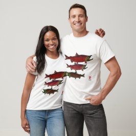 Lachs (vorne und hinten) - Langschläfer-T-Shirt T-Shirt