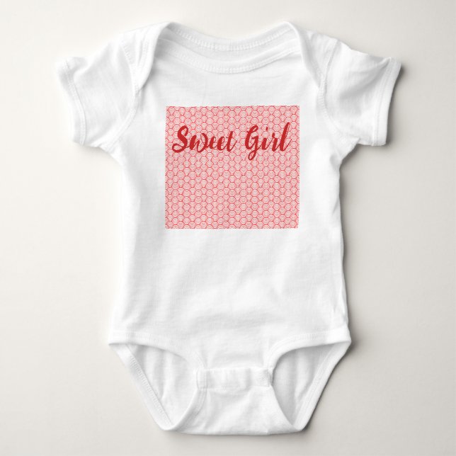 Lachs Wellen  Baby Strampler (Vorderseite)