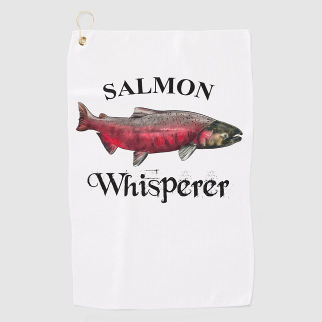 Lachs Whisperer Leichtfisch Handtuch (Vorderseite)