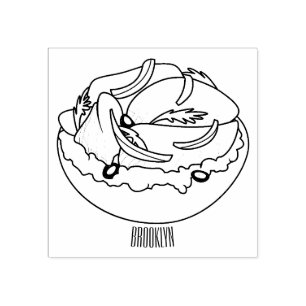 Lachsbagel-Cartoon Gummistempel