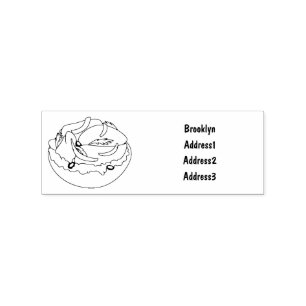 Lachsbagel-Cartoon Gummistempel