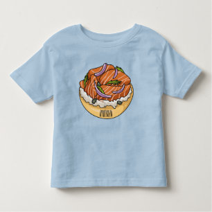 Lachsbagel-Cartoon Kleinkind T-shirt