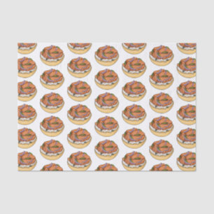 Lachsbagel-Cartoon Seidenpapier