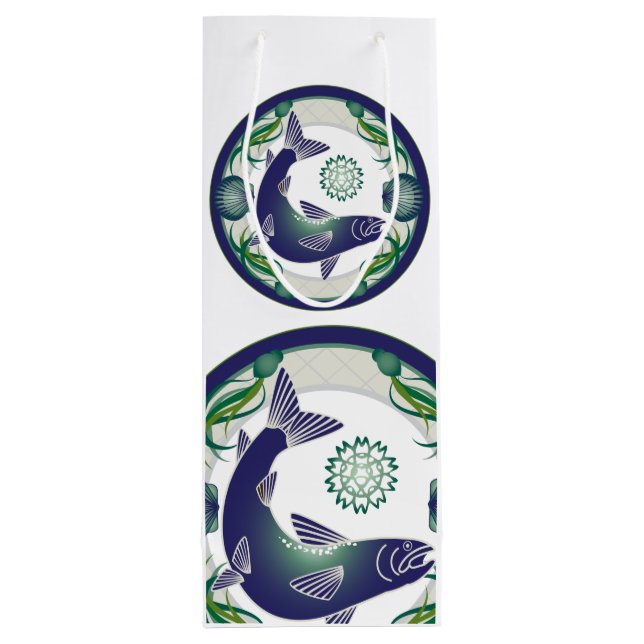 Lachsbeutel Geschenktüte Für Weinflaschen (Rückseite)