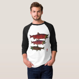 Lachse laichen - 3/4 Hülseraglan-T - Shirt