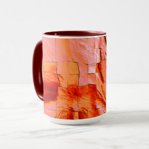 Lachsfarbe in Mosaikstruktur weich geschnitzt Tasse