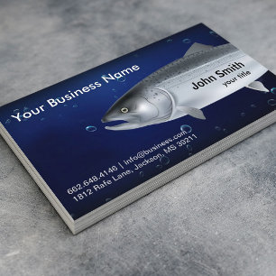 Lachsfische Fischen von Navy Blue Visitenkarte