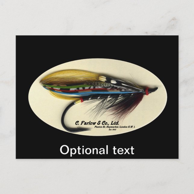 Lachsfliege - Schwarzer Doctor feather Postkarte (Vorderseite)