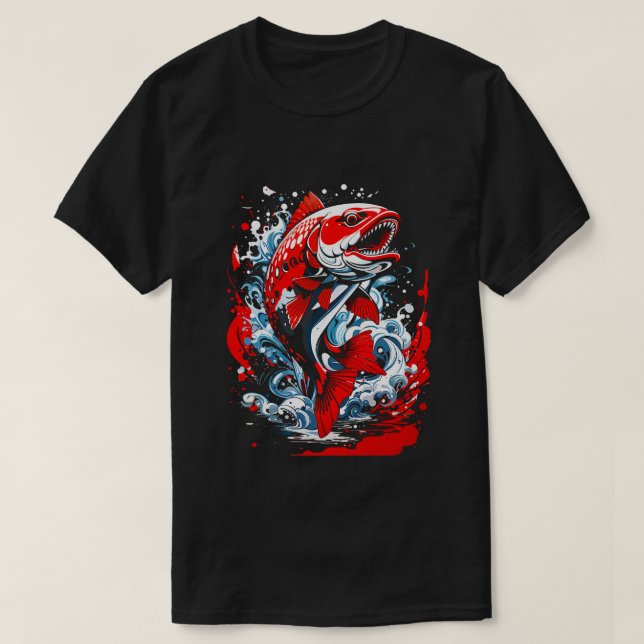 Lachsgraffiti-Abbildung T-Shirt (Design vorne)