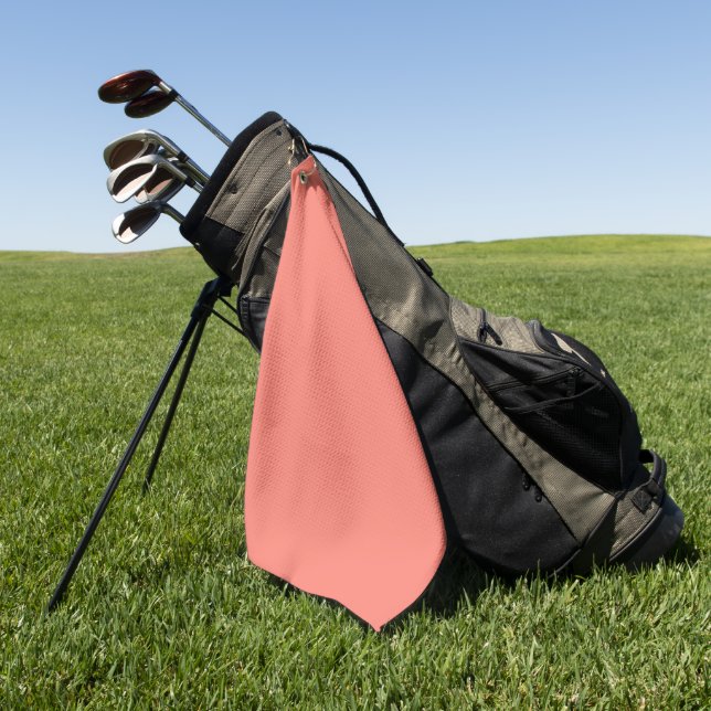 Lachskoralle in fester Farbe Golfhandtuch (Gras)