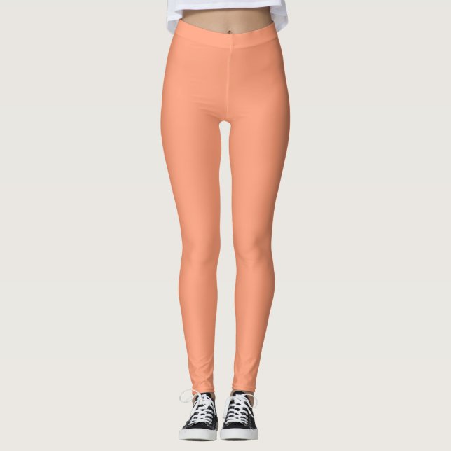 Lachslachs Schlichte Leggings (Vorderseite)