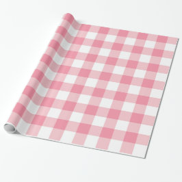 Lachsrosa-Gingham-kariertes Verpackungs-Papier Geschenkpapier