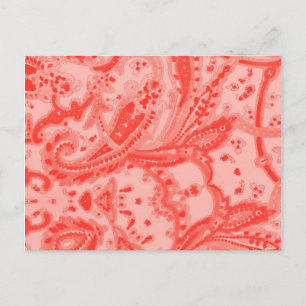 Lachsrosa Paisley Postkarte