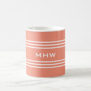 Lachsstreifen, kundenspezifische Monogramm-Tasse Kaffeetasse