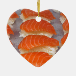Lachssushi - Sashimi Keramik Ornament