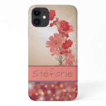 Lachsweiche Blume und ein Dreamy Maroon (Brokeh)