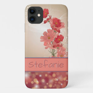 Lachsweiche Blume und ein Dreamy Maroon (Brokeh) Case-Mate iPhone Hülle