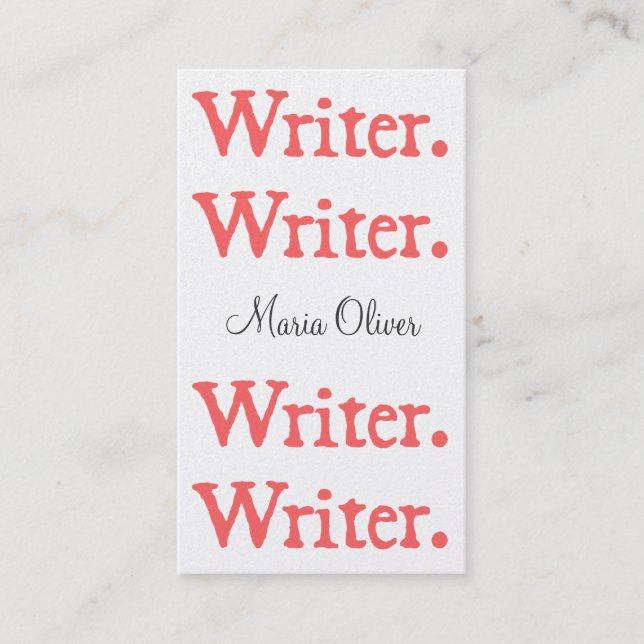 Lachsweiß des Verfasser-4-Stack Visitenkarte (Vorderseite)