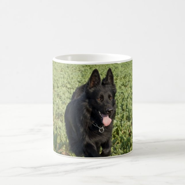 Lack-schwarzer Schäferhund Kaffeetasse (Mittel)