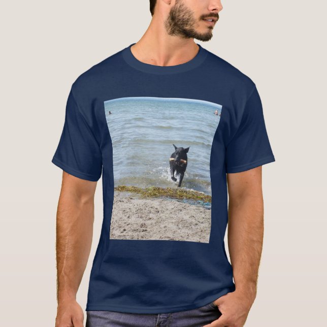 Lack-schwarzer Schäferhund T-Shirt (Vorderseite)