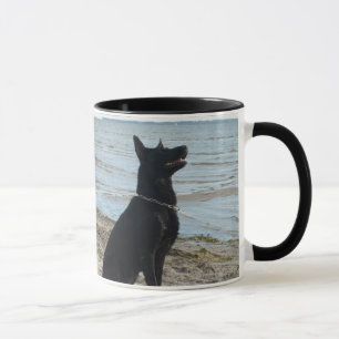 Lack-schwarzer Schäferhund Tasse
