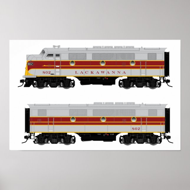 Lackawanna Diesel F3 A-B Set-Lokomotivposter Poster (Vorne)