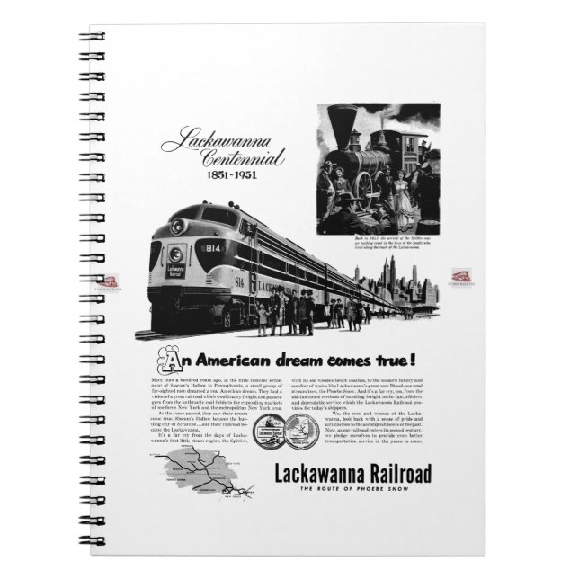 Lackawanna Railroad 1951 Notizblock (Vorderseite)