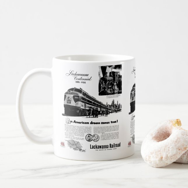 Lackawanna Railroad Centennial 1951  Kaffeetasse (Mit Donut)