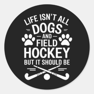 Lackenhockey-Hunde Lustige Lackenhockey Runder Aufkleber