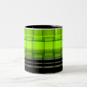 Lackieren von hellgrünem Korbgeflecht Grafikdesign Zweifarbige Tasse
