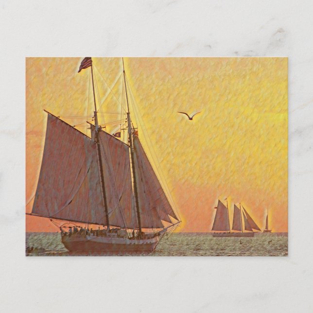 Lackierte Segelboote Postkarte (Vorderseite)