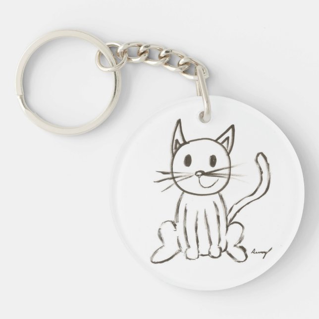 Lackierter Kitty Akryllischer Schlüsselanhänger (Vorderseite)