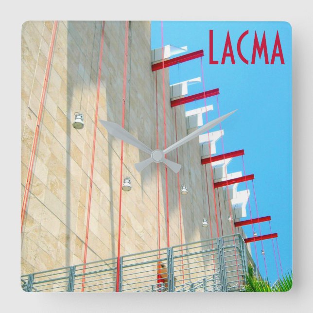 LACMA Los Angeles Museum Moderne Kunst Fotografie Quadratische Wanduhr (Vorderseite)