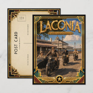 Laconia New Hampshire Vintage Art Deco Golden Age Postkarte